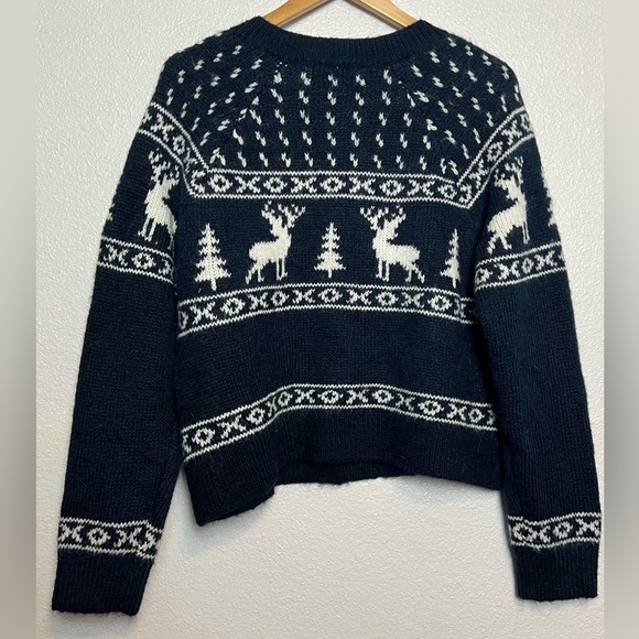 NWT Old Navy Deer Holiday Cardigan Navy Size Medium - Picture 4 of 7